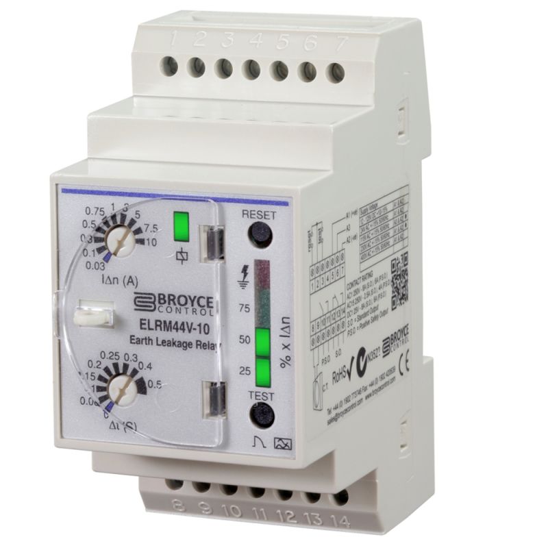   Earth Leakage Relay (variable)  Type A, DIN rail housing  
